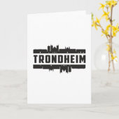 Trondheim Noorwegen Stadssilhouet Reis Cadeau Kaart (Gele Bloem)