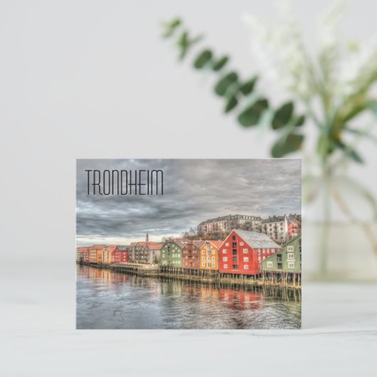 Trondheim Noorwegen Waterfront Briefkaart (Staand voorkant)