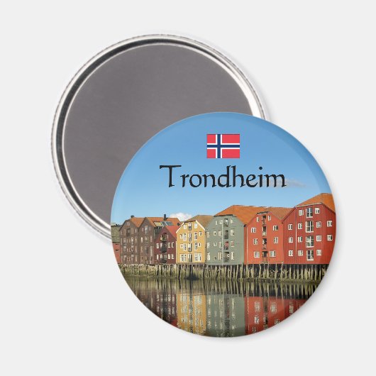 Trondheim Norway Souvenir Magneet (Voorkant / Achterkant)