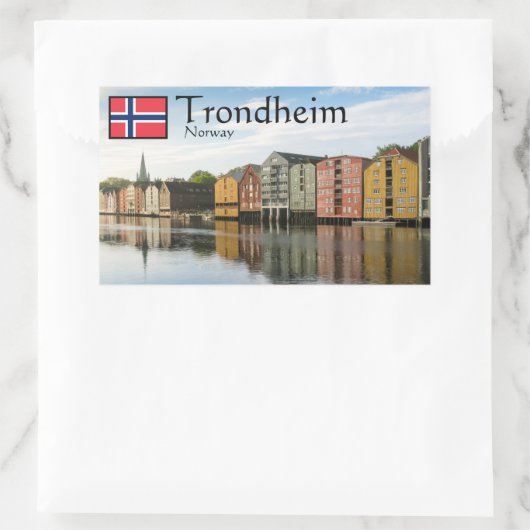 Trondheim Norway Souvenir Rechthoekige Sticker (Tas)