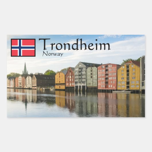 Trondheim Norway Souvenir Rechthoekige Sticker (Voorkant)