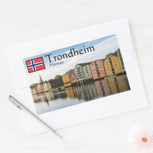Trondheim Norway Souvenir Rechthoekige Sticker (Envelop)