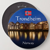 Trondheim Norway Souvenir Ronde Button 6,0 Cm (Voorkant /achterkant)
