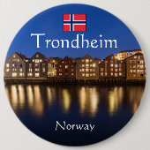 Trondheim Norway Souvenir Ronde Button 6,0 Cm (Voorkant)