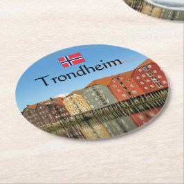 Trondheim Norway Souvenir Ronde Kartonnen Onderzetter