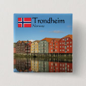 Trondheim Norway Souvenir Vierkante Button 5,1 Cm (Voorkant)