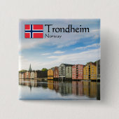 Trondheim Norway Souvenir Vierkante Button 5,1 Cm (Voorkant)
