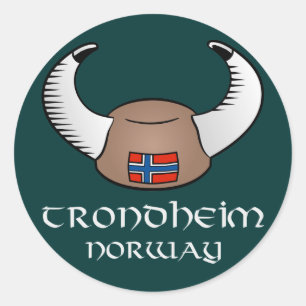 Trondheim Norway Viking Pet Ronde Sticker