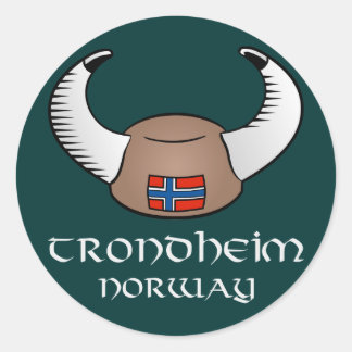Trondheim Norway Viking Pet Ronde Sticker