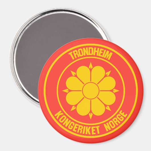 Trondheim Round Emblem Magneet (Voorkant / Achterkant)