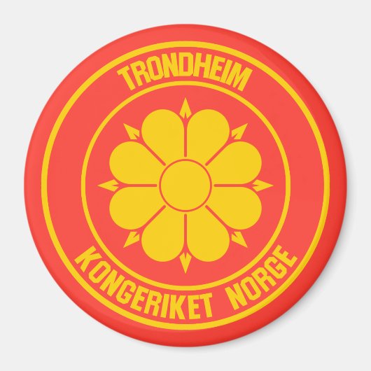Trondheim Round Emblem Magneet (Voorkant)