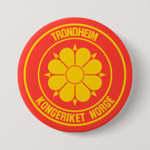 Trondheim Round Emblem Ronde Button 7,6 Cm
