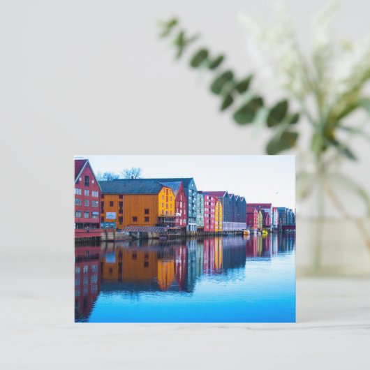 Trondheim waterfront, Noorwegen Briefkaart (Staand voorkant)