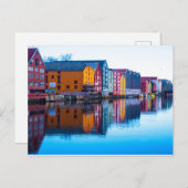 Trondheim waterfront, Noorwegen Briefkaart (Voorkant / Achterkant)