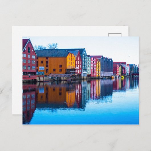 Trondheim waterfront, Noorwegen Briefkaart (Voorkant / Achterkant)