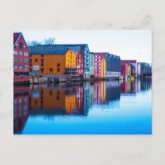 Trondheim waterfront, Noorwegen Briefkaart (Voorkant)