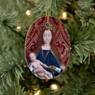 Tronende Madonna met Kind (detail; M 070) Keramisch Ornament
