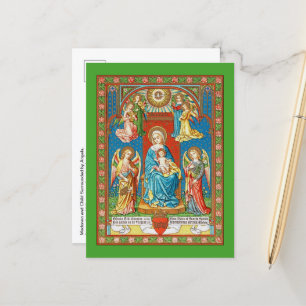 Tronende Madonna met Kind en engelen Briefkaart