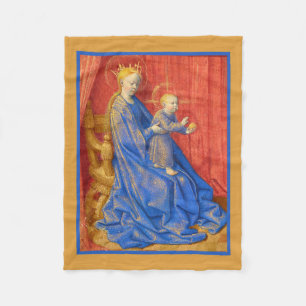 Tronende Madonna met Kind Jean Fouquet Vakantie P Fleece Deken