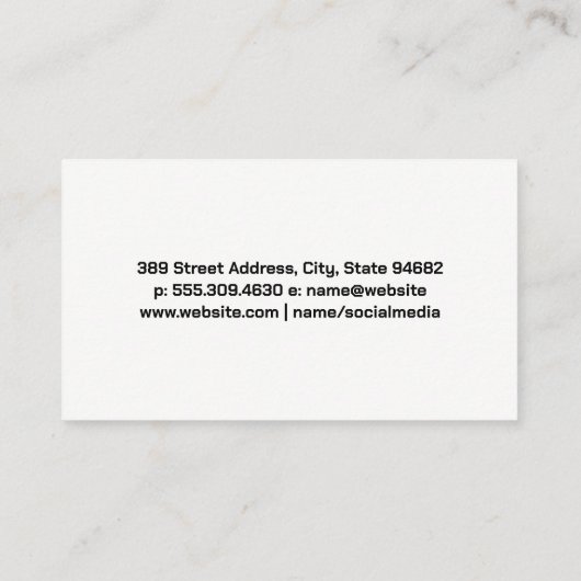 Tronkelwagen voor constructiedoeleinden visitekaartje (Achterkant)