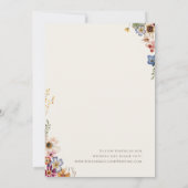 Troombericht Beige Wilde Bloementuin Bruiloft Kaart (Achterkant)