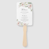 Troomprogramma met blozende witte pioen elegante b handwaaier (Voorkant)