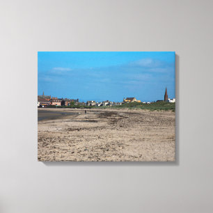 Troon Beach Scotland Briefkaart Poster Photo Block Canvas Afdruk