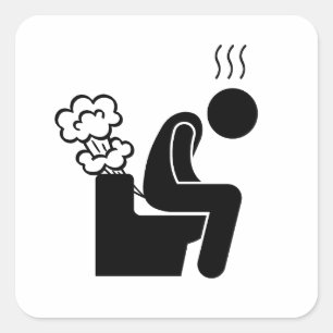 Troon Donder Scheten op de Toilet Humor Vierkante Sticker