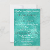 Troon Huwelijksuitnodiging Mintblauw & Kanten Kaart (Achterkant)