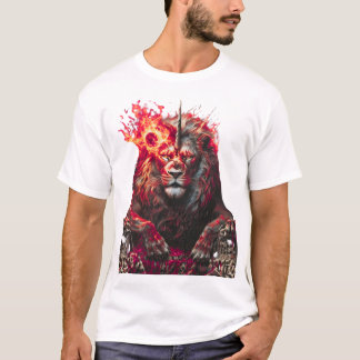 Troon van de Infernal Lion - Mythisch Beest van Fi T-shirt