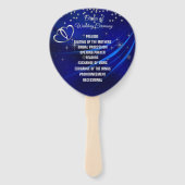 Troonblauwe diamanten & harten trouwprogramma vent handwaaier (Voorkant)