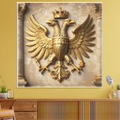 Troonzaalwachter in goud canvas afdruk (Insitu (Woonkamer))