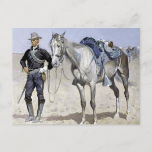 Trooper of the Plains door Frederic Remington Briefkaart