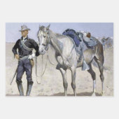 Trooper of the Plains door Frederic Remington Inpakpapier Vel (Voorkant 3)