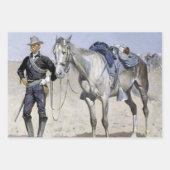Trooper of the Plains door Frederic Remington Inpakpapier Vel (Voorkant)