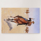 Trooper van de vlakten (Cowboy Horse Rider) Legpuzzel (Horizontaal)