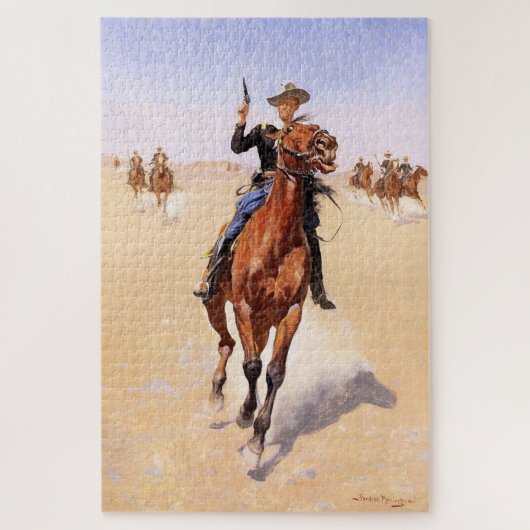 Trooper van de vlakten (Cowboy Horse Rider) Legpuzzel (Verticaal)