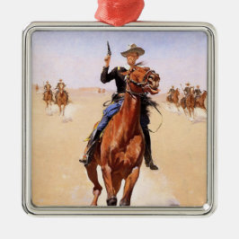 Trooper van de vlakten (Cowboy Horse Rider) Metalen Ornament