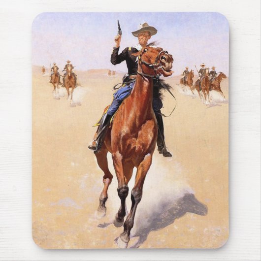 Trooper van de vlakten (Cowboy Horse Rider) Muismat (Voorkant)