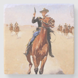 Trooper van de vlakten (Cowboy Horse Rider) Stenen Onderzetter