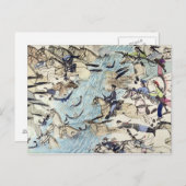 Troopers die over de rivier rijden (inkt op pap) briefkaart (Voorkant / Achterkant)