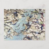 Troopers die over de rivier rijden (inkt op pap) briefkaart (Voorkant)