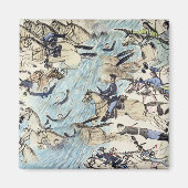 Troopers die over de rivier rijden (inkt op pap) magneet (Voorkant)