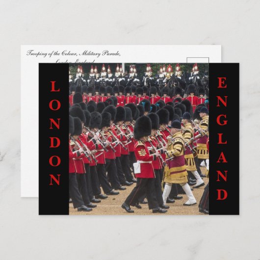 Trooping van de Color London England Briefkaart (Voorkant / Achterkant)