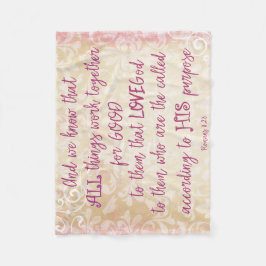 troost: alle dingen werken vers samen fleece deken