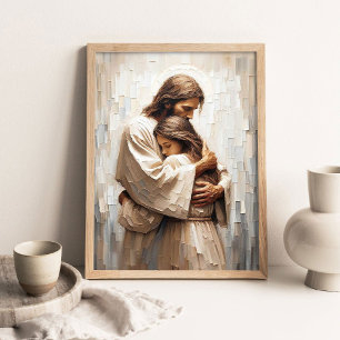 Troost bij Hem, Christelijke wanddecoratie, Jezus Poster