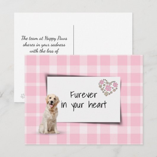 Troost bij verlies van een Golden Retriever huisdi Briefkaart (Voorkant / Achterkant)