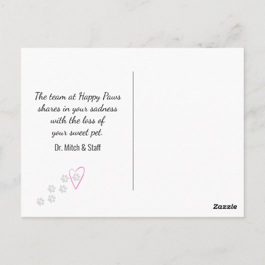 Troost bij verlies van Golden Retriever huisdier Briefkaart (Achterkant)