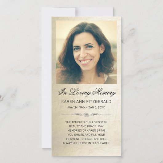 Troost Foto Elegante Script Gouden Roukaart (Voorkant)