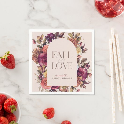 Troost in de herfstkrans boog roze bruidsdouche servet (Insitu)